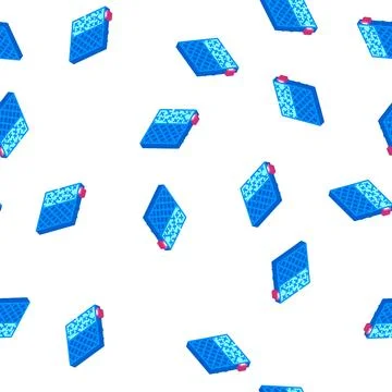 Grid building material isometric icon seamless pattern Stock Illustration