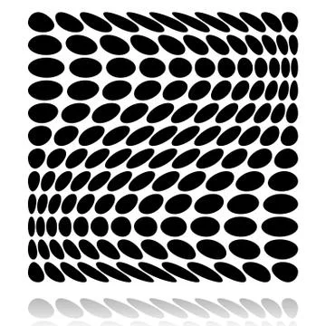 Grid of circles with distortion, deformation effect. Stock-Illustration