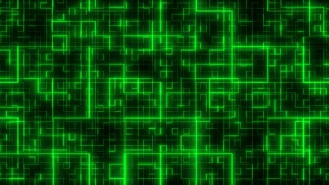 Grid circuit board technology lines flow Stock Footage 295403674