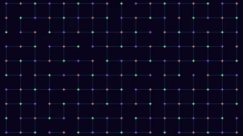 Grid of colorful lines on dark background Stock Footage 303191017
