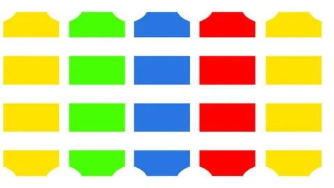 Grid of colorful rectangular blocks on white background Stock Illustration