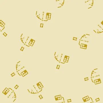 Grid connectivity electric glyph vector seamless pattern Stock Illustration