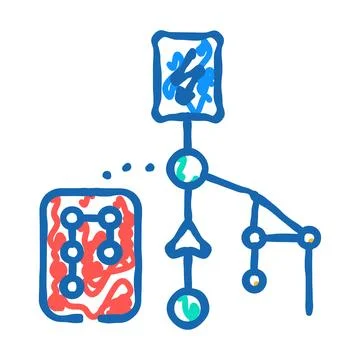 Grid connectivity electric icon doodle illustration Stock Illustration