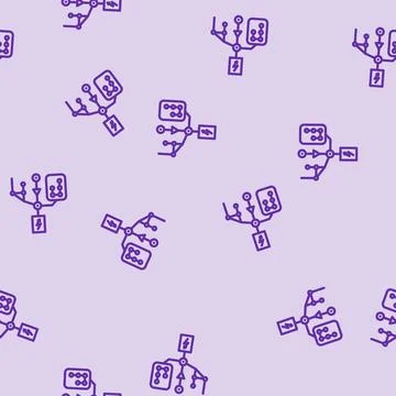 Grid connectivity electric line vector seamless pattern Stock Illustration