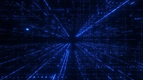 Grid, corner structure from glow particles. Stock Illustration