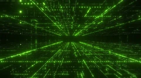 Grid, corner structure from glow particles. Illustrazione stock