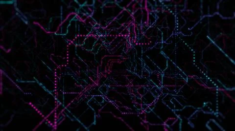 Grid, corner structure from glow particles Illustrazione stock