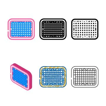 Grid cricket accessory color icon vector simplified Stock Illustration