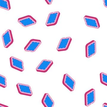 Grid cricket accessory isometric icon seamless pattern Stock Illustration