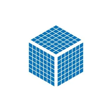 Grid Cube with pattern grid in three sides. Vector design Stock Illustration