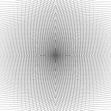 Grid of distorted dynamic lines. Repeatable. Curved lines geometric monochrom Stock Illustration