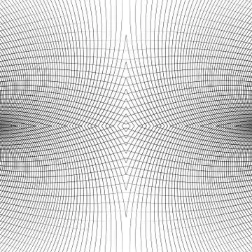 Grid of distorted dynamic lines. Repeatable. Curved lines geometric monochrom Stock Illustration