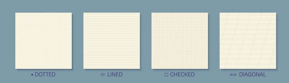 Grid dot, diagonal line, checkered education pattern. Crumple bg of notebook イラスト素材