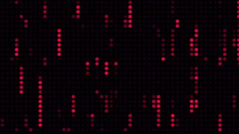 Grid of dots. Abstract neon matrix background with colored dots on black surface Stock Footage 150298308