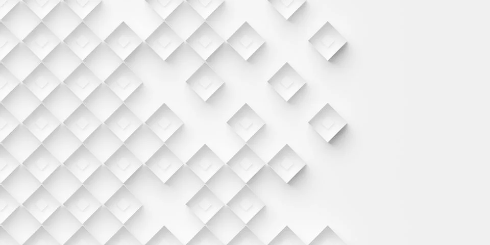 Grid of double stacked white cubes or boxes background wallpaper banner fad.. Stock Illustration