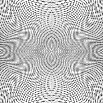 Grid of dynamic lines. Seamlessly repeatable mesh pattern. Distorted, warped  Stock Illustration