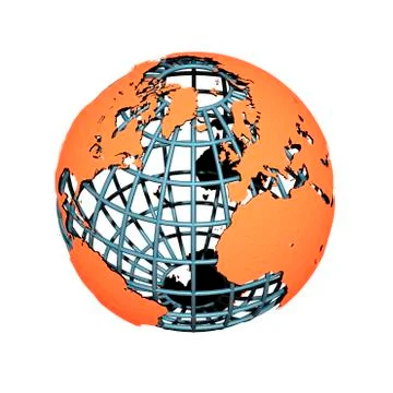 Grid earth, conceptual artwork Stock Illustration