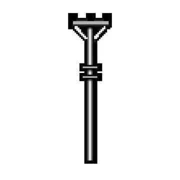 Grid electric pylon pixel art vector illustration Illustrazione stock