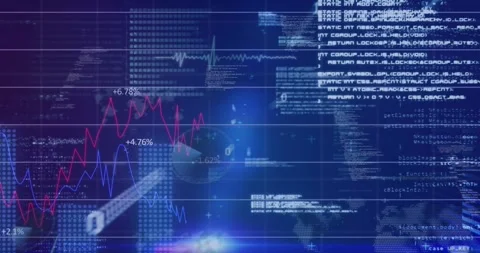 Grid emerging driving code fading, graphs drawing, disc rotating light sweeping Stock Footage 317118632