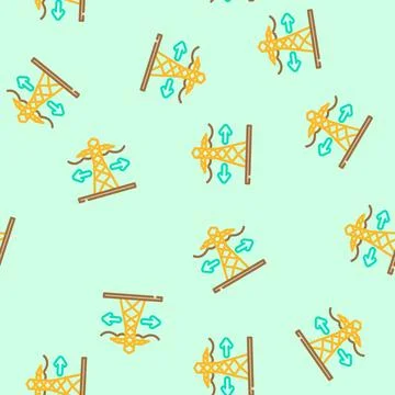 Grid expansion electric vector seamless pattern Illustrazione stock