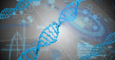 Grid fading causing helix rotating in 3D fragments drifting code scrolling for Stock Footage 313617643