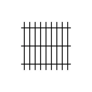 Grid fence pattern black and white. Vector icon design. Illustrazione stock