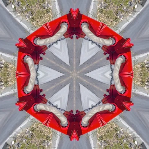 Grid of fire hydrant shapes in square video Stock Footage 104386908