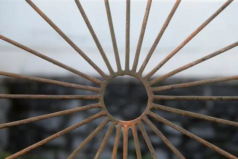 Grid of a gate of a residence Stock Photos