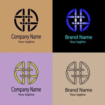 Grid Globe Monogram logo design Stock Illustration