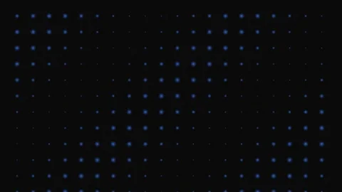 A grid of glowing blue dots arranged in a systematic pattern on dark backgrou Stock Footage 339619364