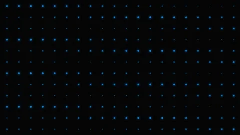 A grid of glowing blue light points arranged on a deep black background Stock Footage 339617762