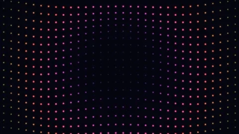 A grid of glowing dots creating a subtle spherical distortion effect Video stock 335117255