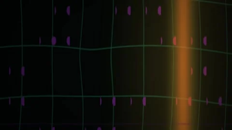 Grid with Glowing Orange Light Beam Motion for Tech Backgrounds Stock Footage 343727474