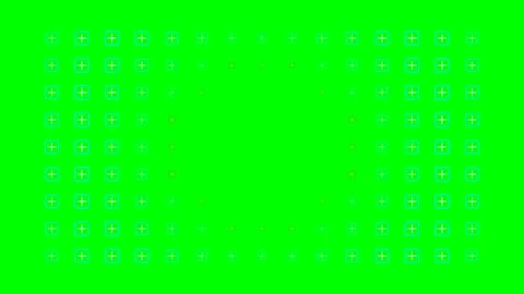 A grid of glowing plus and minus symbols on a vibrant green background Video stock 340901672