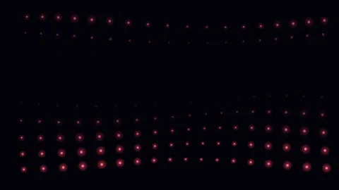 A grid of glowing red led lights arranged in rows against a dark background Stock Footage 338312046