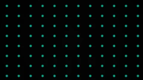 A grid of glowing teal light dots arranged symmetrically on a black backgroun Stock-Footage 339615089
