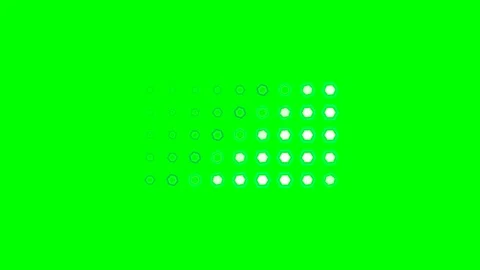 A grid of glowing white hexagonal geometric shapes on a vibrant green screen Stock Footage 340903270