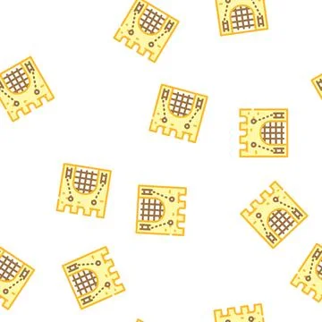 Grid goal of ancient castle vector seamless pattern Stock Illustration