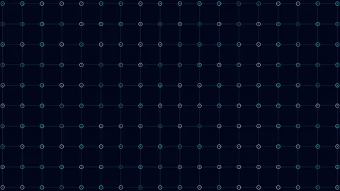 Grid of green dots with central circle on dark background Stock-Footage 267047586