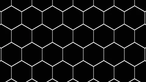 Grid of Hexagons Flat 2d Mask Stock Footage 139738814