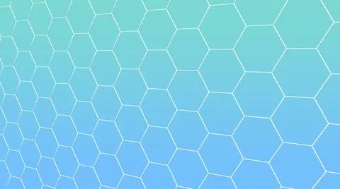 Grid of honeycombs on a colored gradient background. Digital network bright 스톡 일러스트