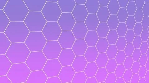 Grid of honeycombs on a colored gradient background. Digital network bright 스톡 일러스트