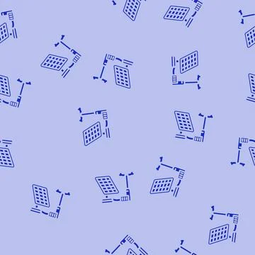 Grid integration solar panel glyph vector seamless pattern Illustrazione stock