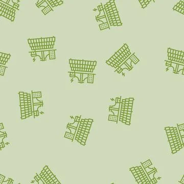 Grid integration solar panel line seamless pattern Illustrazione stock