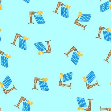 Grid integration solar panel vector seamless pattern 스톡 일러스트