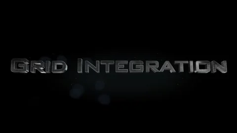 Grid Integration title metal text on black alpha channel background Stock Footage 296203341