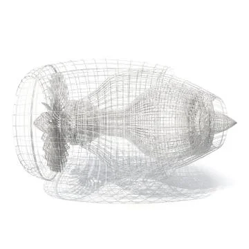 Grid jet engine isolated on white with shadow. 3d rendering Stock Illustration