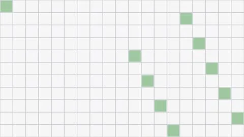 Grid layout with highlighted green squares on white background Ilustração Stock