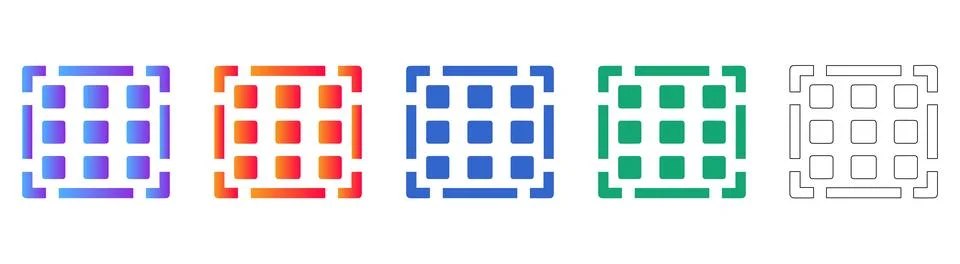 Grid Layout Icon Collection Stockillustratie