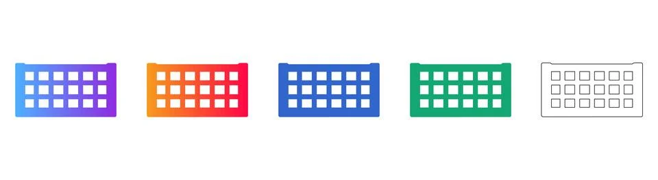 Grid Layout Interface Elements Stock Illustration